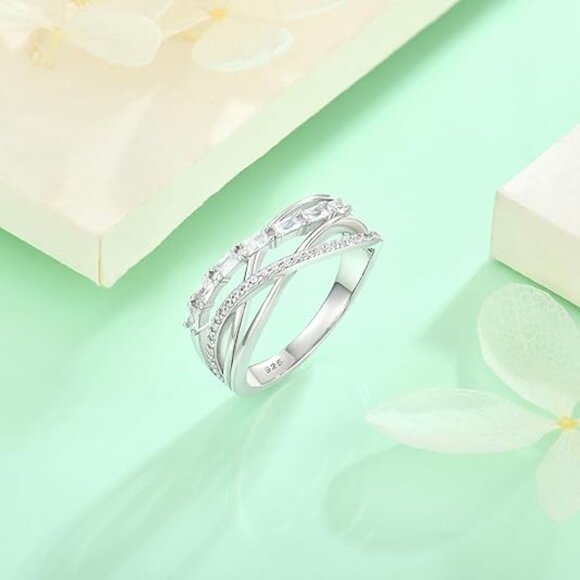 Twisted Knot Ring Infinity Crisscross Statement Rings - Silver - Picture 4 of 5